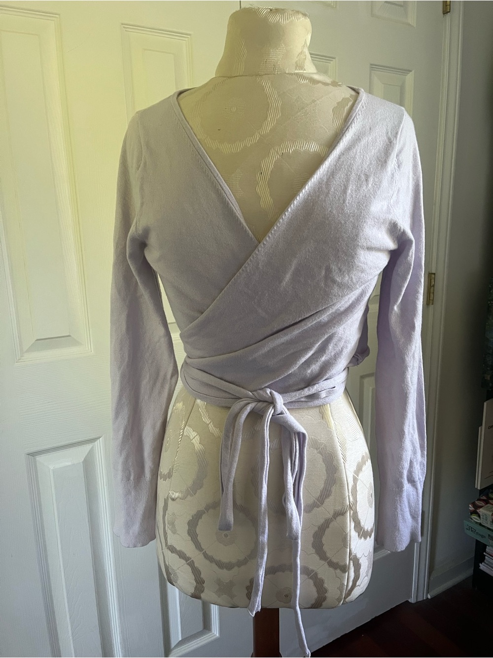 Open Edit Women’s Light Purple Wrap Sweater